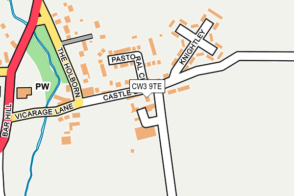 CW3 9TE map - OS OpenMap – Local (Ordnance Survey)