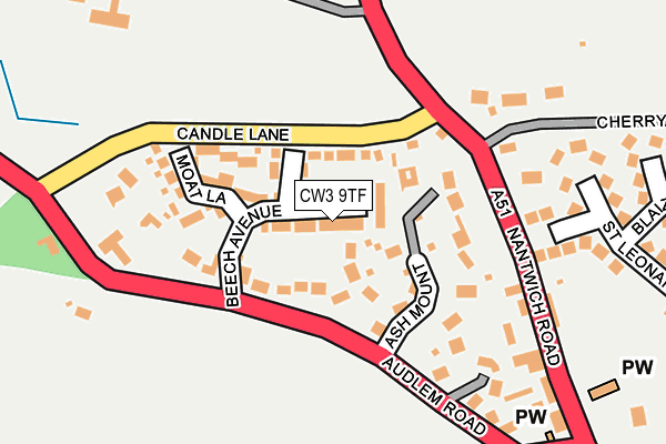 CW3 9TF map - OS OpenMap – Local (Ordnance Survey)