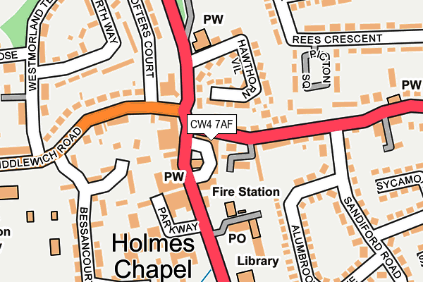 CW4 7AF map - OS OpenMap – Local (Ordnance Survey)