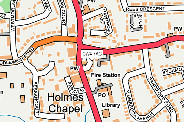 CW4 7AG map - OS OpenMap – Local (Ordnance Survey)