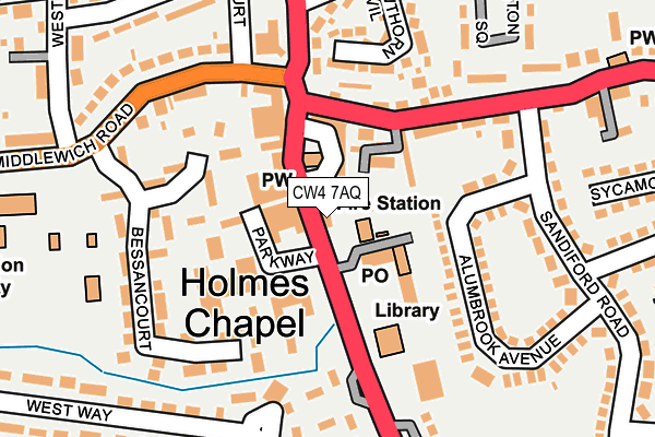 CW4 7AQ map - OS OpenMap – Local (Ordnance Survey)