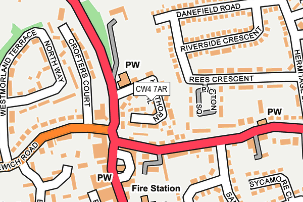CW4 7AR map - OS OpenMap – Local (Ordnance Survey)