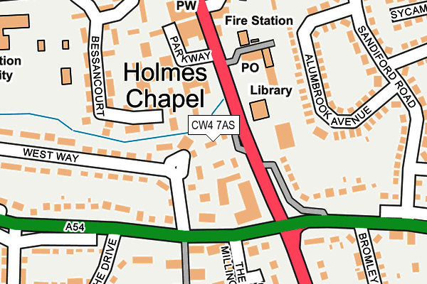 CW4 7AS map - OS OpenMap – Local (Ordnance Survey)