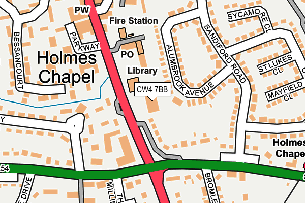 CW4 7BB map - OS OpenMap – Local (Ordnance Survey)