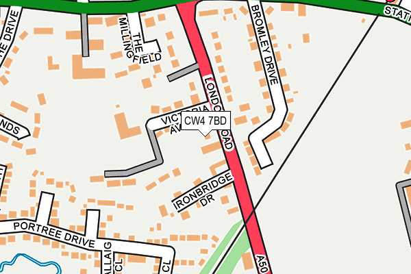 CW4 7BD map - OS OpenMap – Local (Ordnance Survey)