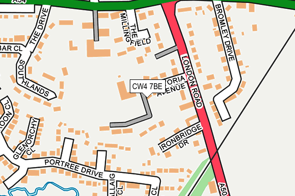 CW4 7BE map - OS OpenMap – Local (Ordnance Survey)