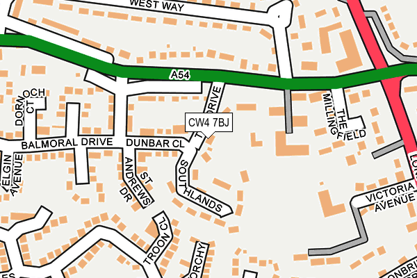 CW4 7BJ map - OS OpenMap – Local (Ordnance Survey)
