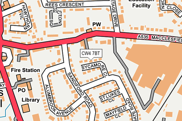 CW4 7BT map - OS OpenMap – Local (Ordnance Survey)