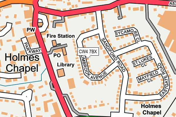 CW4 7BX map - OS OpenMap – Local (Ordnance Survey)