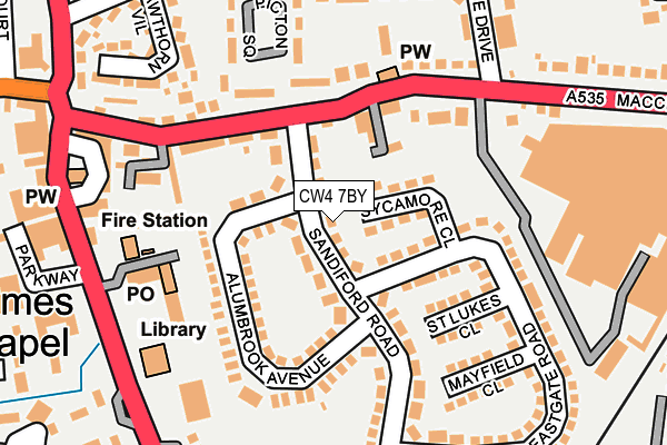 CW4 7BY map - OS OpenMap – Local (Ordnance Survey)