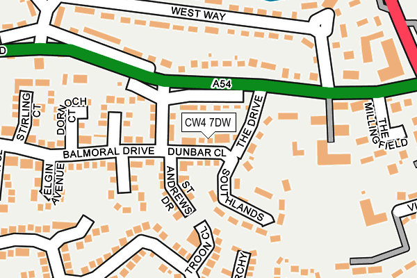 CW4 7DW map - OS OpenMap – Local (Ordnance Survey)