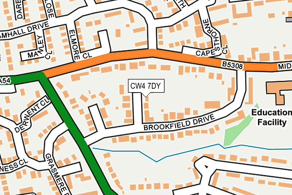 CW4 7DY map - OS OpenMap – Local (Ordnance Survey)