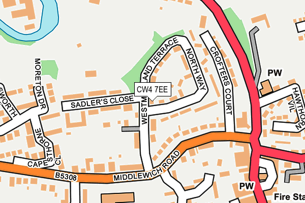CW4 7EE map - OS OpenMap – Local (Ordnance Survey)