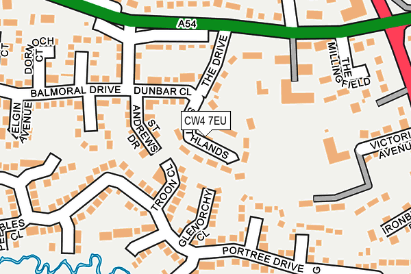 CW4 7EU map - OS OpenMap – Local (Ordnance Survey)