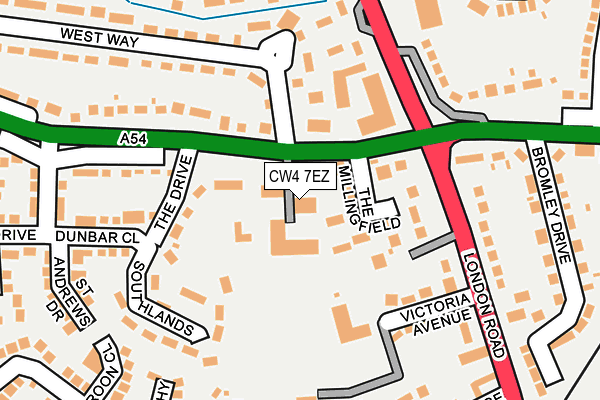 CW4 7EZ map - OS OpenMap – Local (Ordnance Survey)