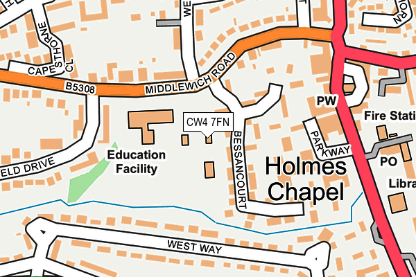 CW4 7FN map - OS OpenMap – Local (Ordnance Survey)