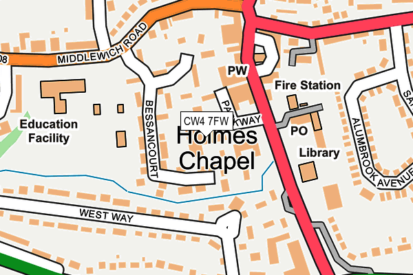 CW4 7FW map - OS OpenMap – Local (Ordnance Survey)