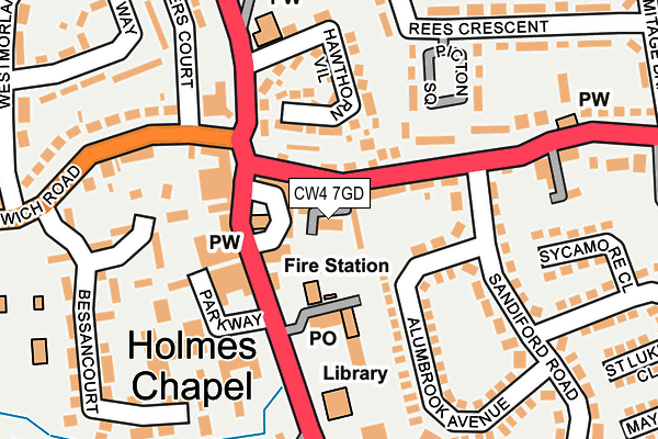 CW4 7GD map - OS OpenMap – Local (Ordnance Survey)