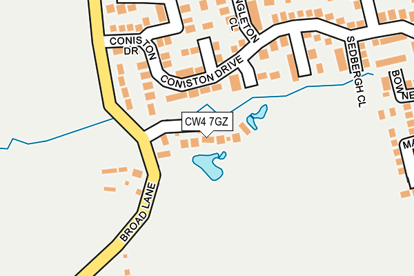 CW4 7GZ map - OS OpenMap – Local (Ordnance Survey)