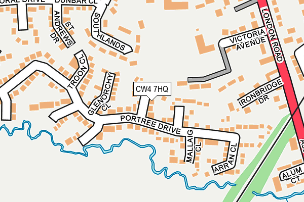 CW4 7HQ map - OS OpenMap – Local (Ordnance Survey)