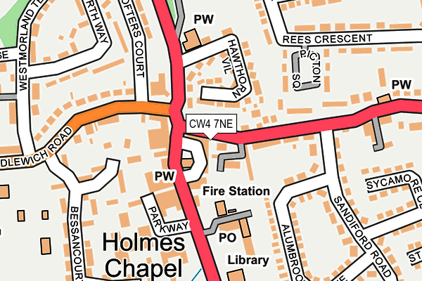 CW4 7NE map - OS OpenMap – Local (Ordnance Survey)