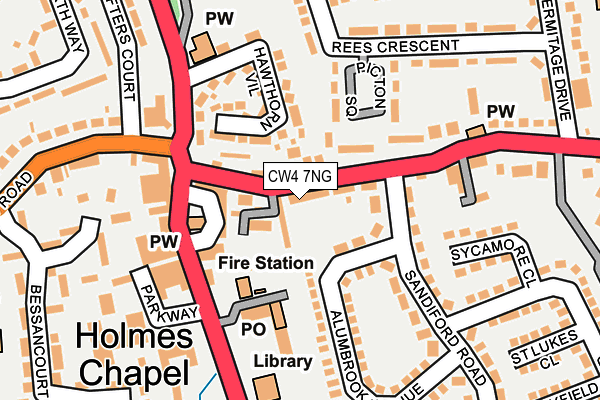 CW4 7NG map - OS OpenMap – Local (Ordnance Survey)