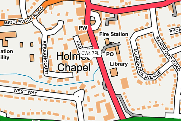 CW4 7PL map - OS OpenMap – Local (Ordnance Survey)