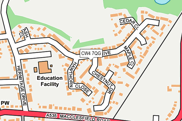 CW4 7QG map - OS OpenMap – Local (Ordnance Survey)