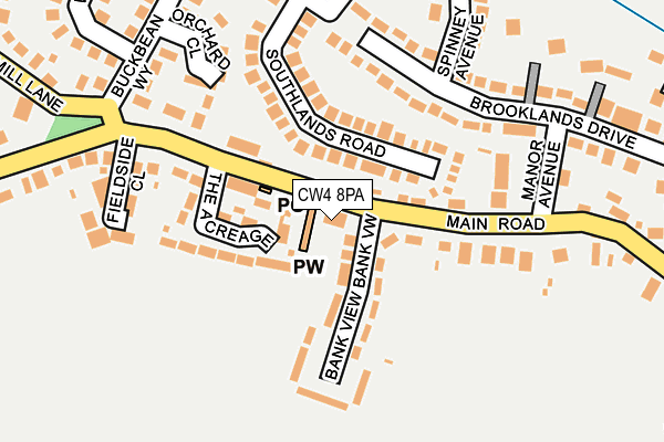 CW4 8PA map - OS OpenMap – Local (Ordnance Survey)