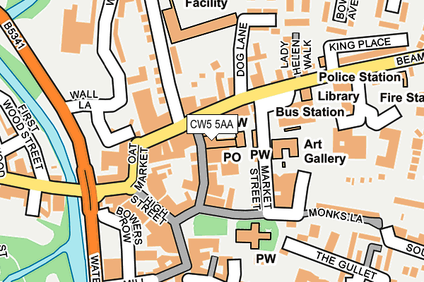 CW5 5AA map - OS OpenMap – Local (Ordnance Survey)