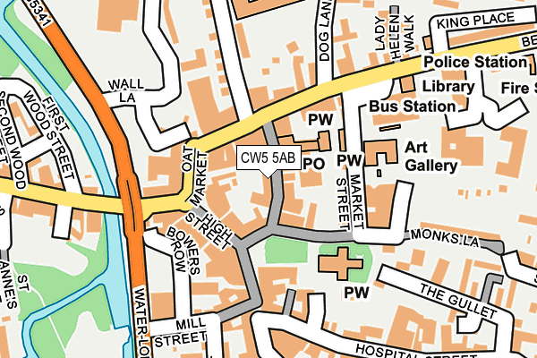 CW5 5AB map - OS OpenMap – Local (Ordnance Survey)