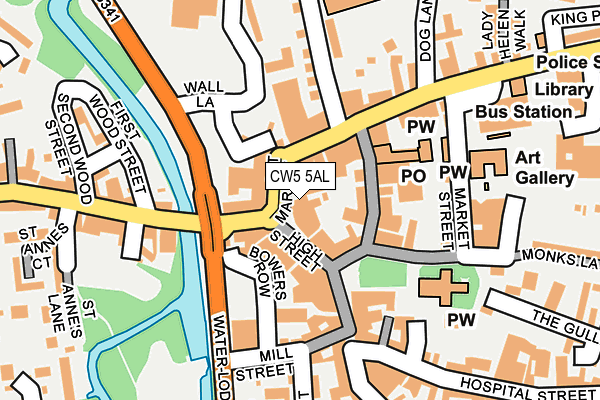 CW5 5AL map - OS OpenMap – Local (Ordnance Survey)