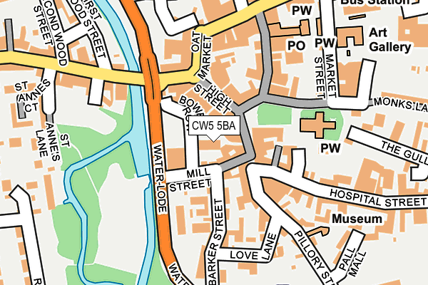 CW5 5BA map - OS OpenMap – Local (Ordnance Survey)