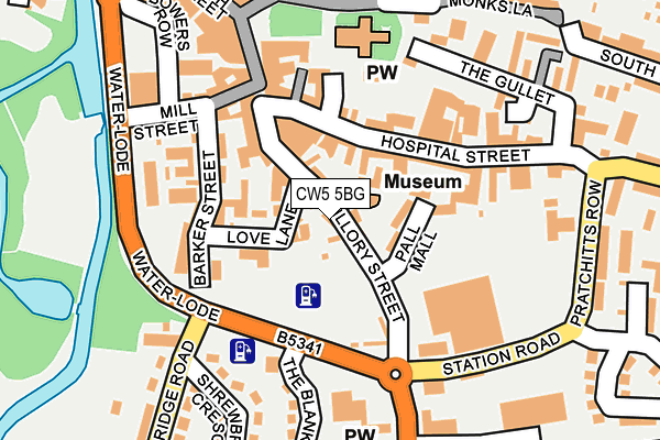 Map of CHESHIRE LETTINGS AGENCY LTD at local scale