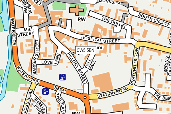 CW5 5BN map - OS OpenMap – Local (Ordnance Survey)
