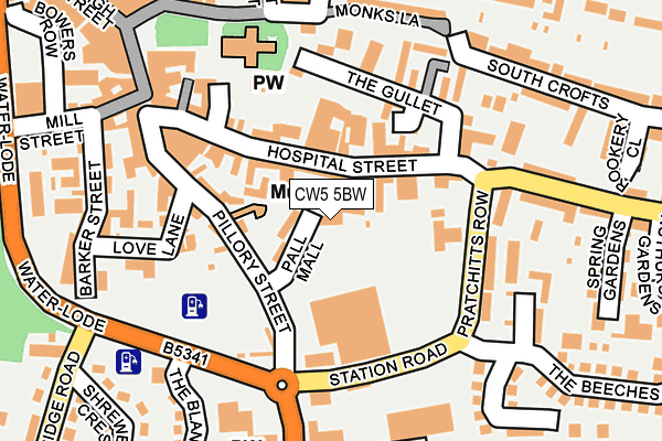 CW5 5BW map - OS OpenMap – Local (Ordnance Survey)