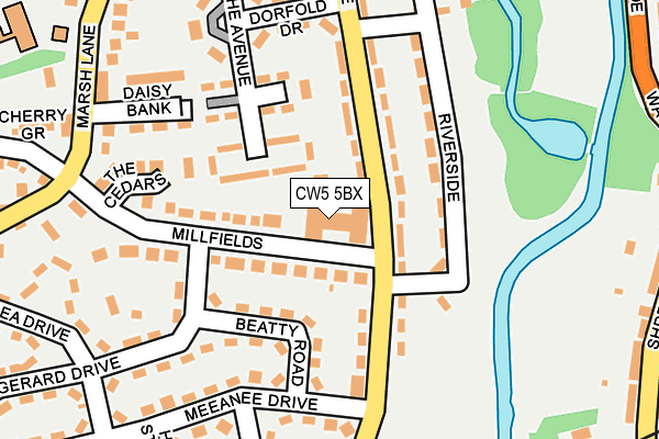 CW5 5BX map - OS OpenMap – Local (Ordnance Survey)