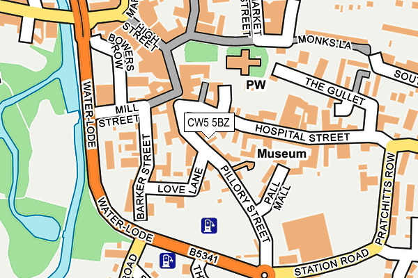 CW5 5BZ map - OS OpenMap – Local (Ordnance Survey)