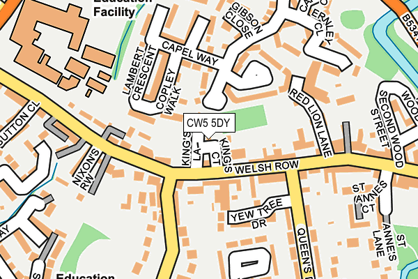 CW5 5DY map - OS OpenMap – Local (Ordnance Survey)