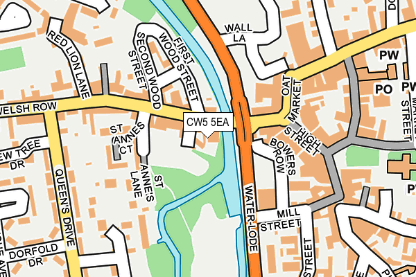 CW5 5EA map - OS OpenMap – Local (Ordnance Survey)