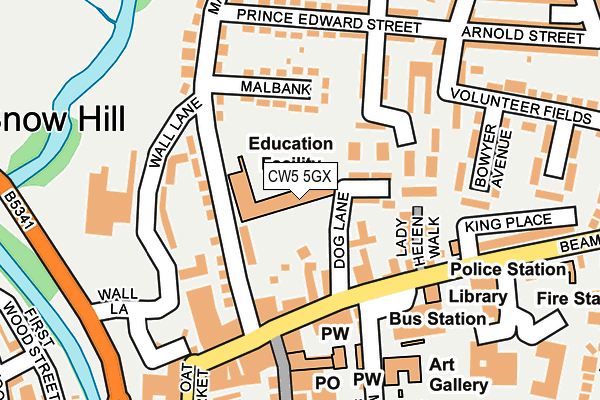 CW5 5GX map - OS OpenMap – Local (Ordnance Survey)