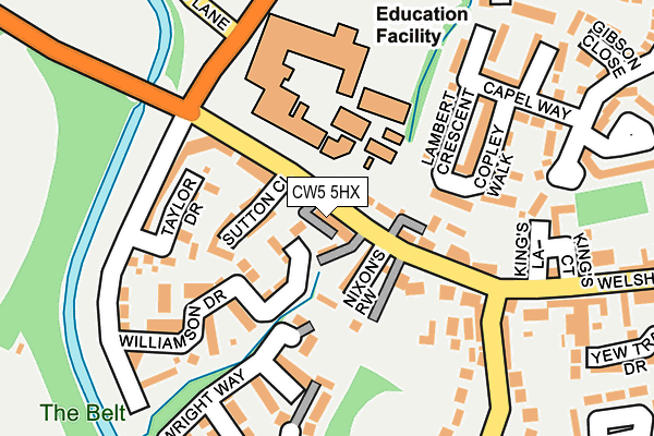 CW5 5HX map - OS OpenMap – Local (Ordnance Survey)