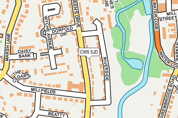 CW5 5JD map - OS OpenMap – Local (Ordnance Survey)
