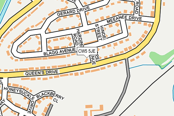 CW5 5JE map - OS OpenMap – Local (Ordnance Survey)