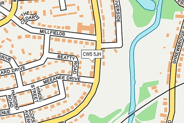 CW5 5JH map - OS OpenMap – Local (Ordnance Survey)