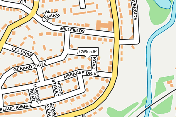 CW5 5JP map - OS OpenMap – Local (Ordnance Survey)