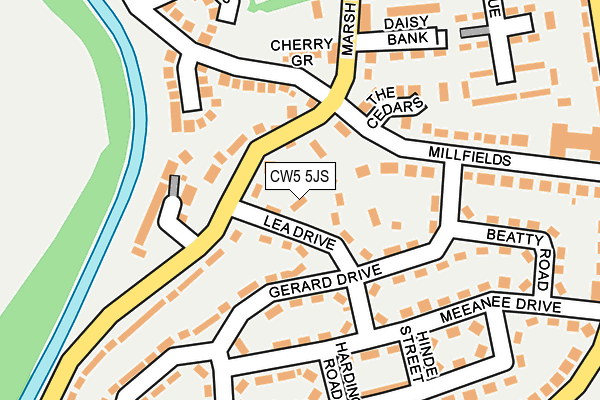 CW5 5JS map - OS OpenMap – Local (Ordnance Survey)