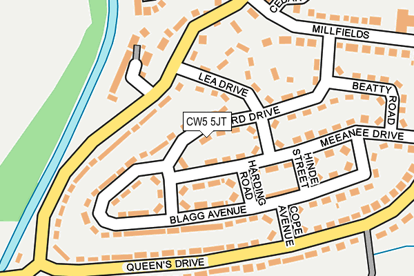 CW5 5JT map - OS OpenMap – Local (Ordnance Survey)