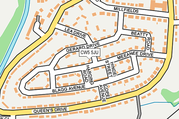 CW5 5JU map - OS OpenMap – Local (Ordnance Survey)