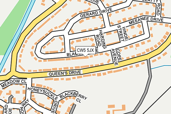 CW5 5JX map - OS OpenMap – Local (Ordnance Survey)